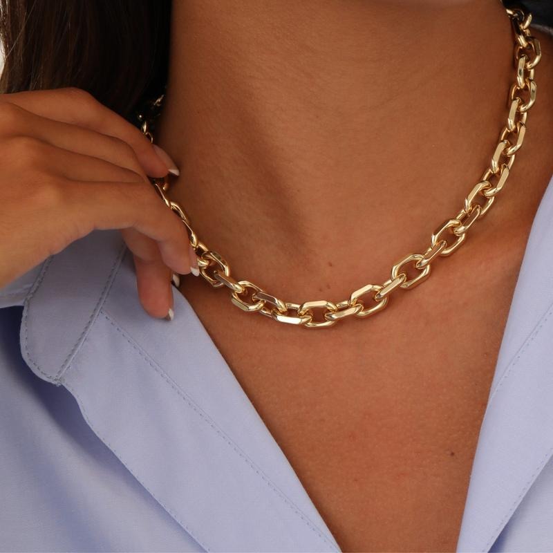 14K Gold Paperclip Necklace
