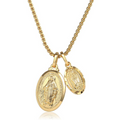 Double Virgin Mary Charm Necklace