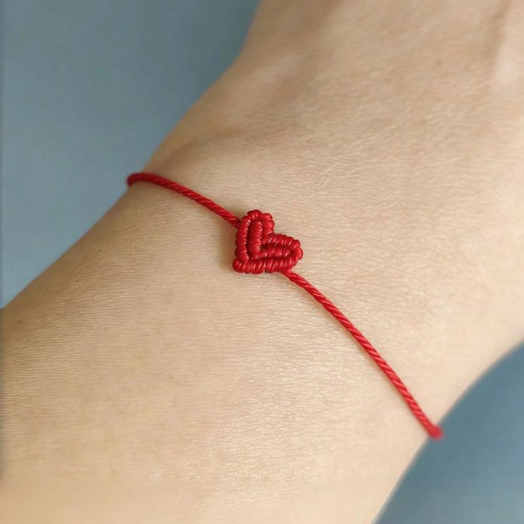 2 PCS Adjustable Woven Heart Bracelet