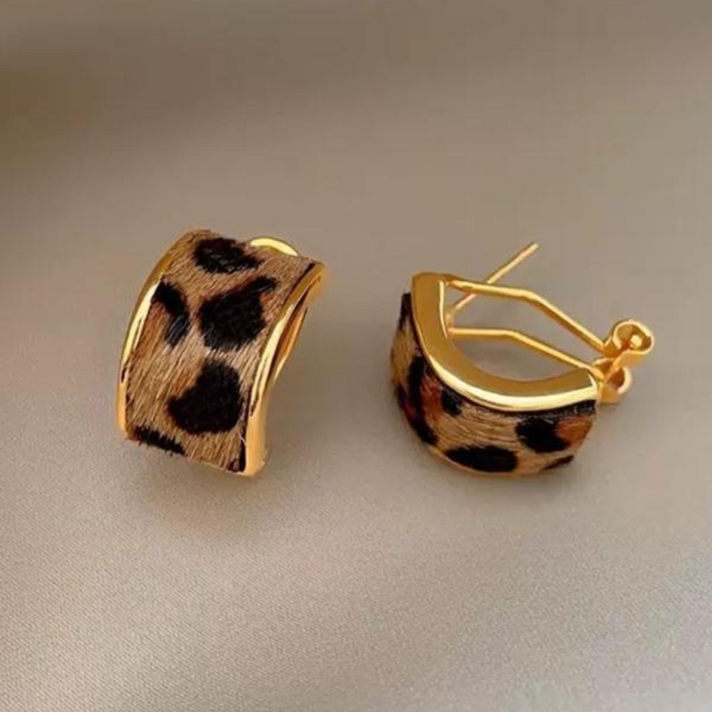 Leopard Print Hoop Earrings