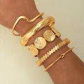 5 PCS Gold Knot Bangle Bracelet Set