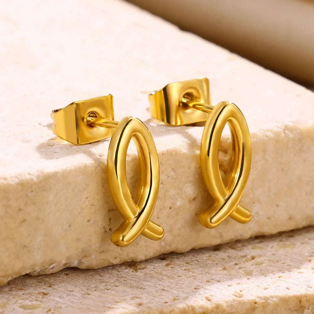 Fish Shaped Stud Earrings