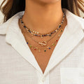 4 PCS Boho Crystal Tassel Choker Set
