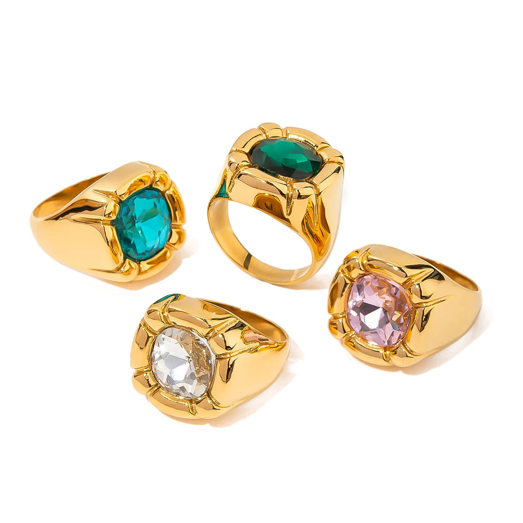 Colorful Cubic Zirconia Ring
