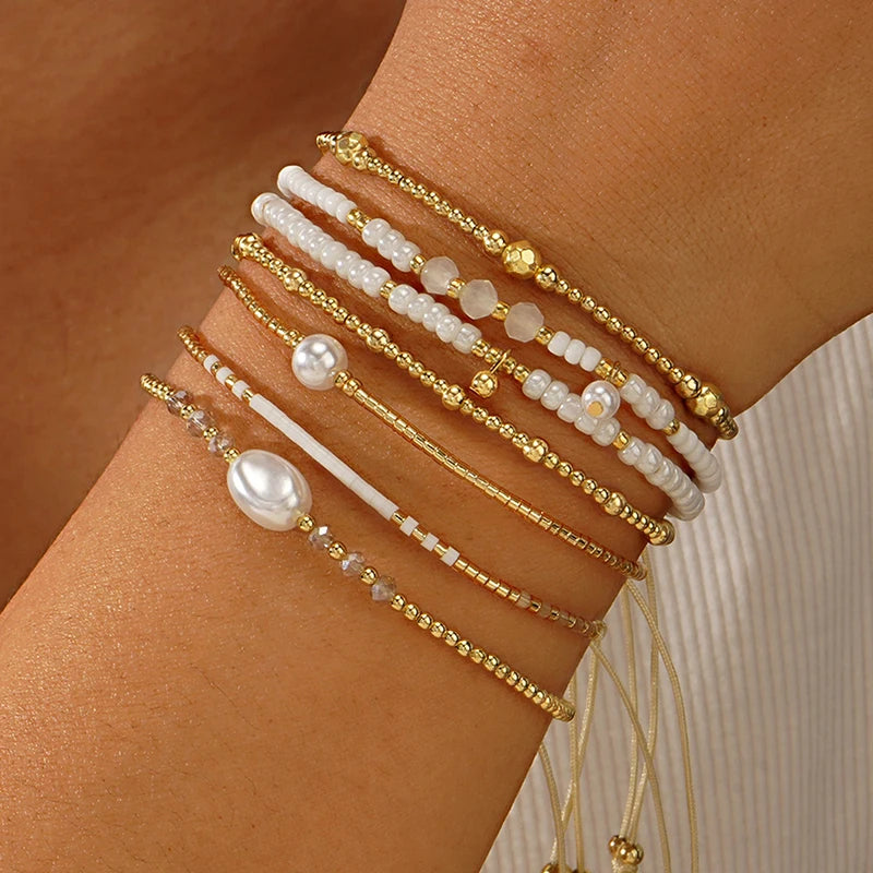 7 PCS Beaded Bracelet Set