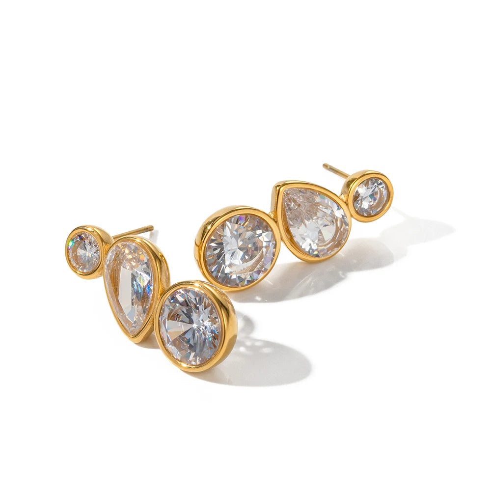 Geometric Zirconia Earrings