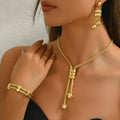 3 PCS Textured Drop Jewelry Set