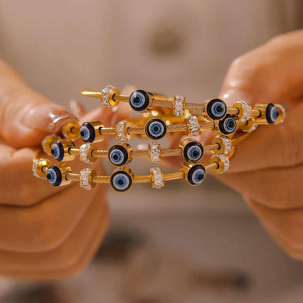 Rhinestone Evil Eye Bracelet