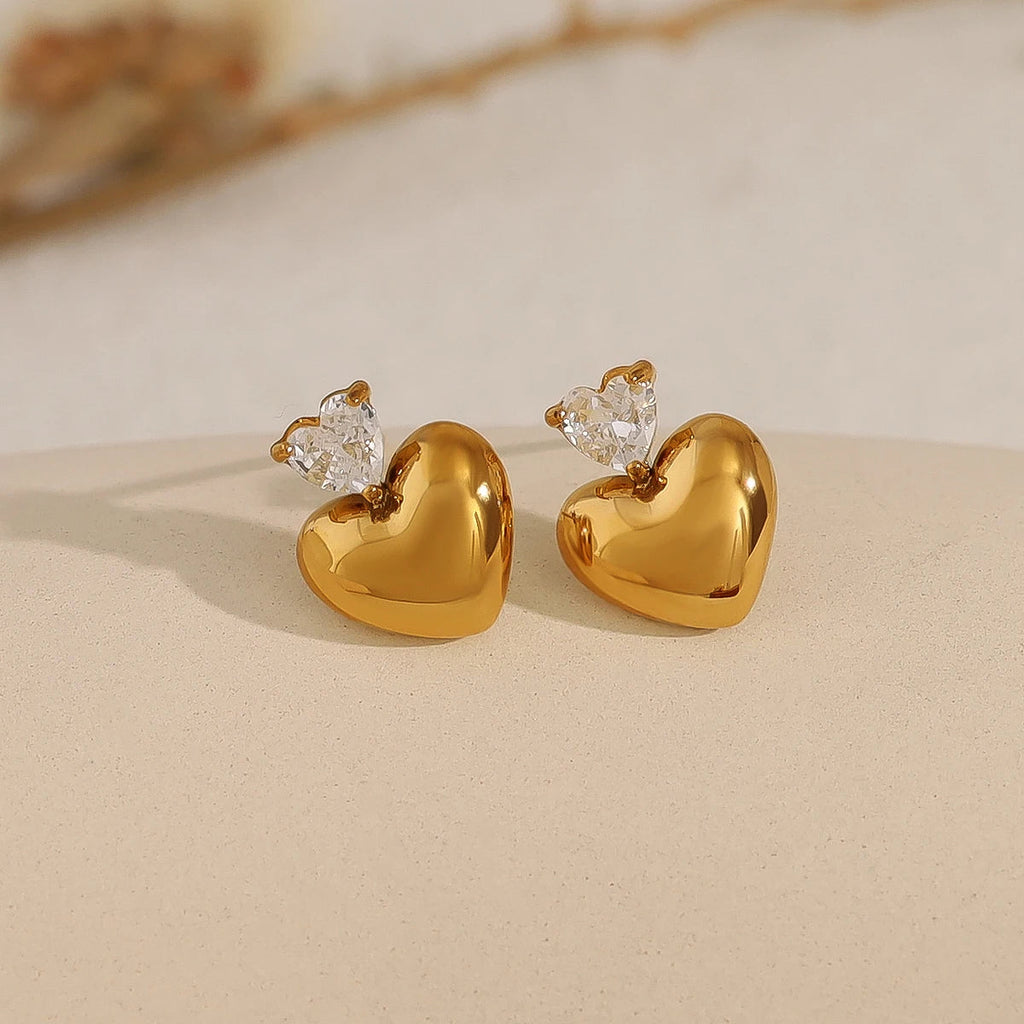Small Heart Stud Earrings