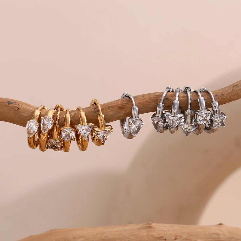 Rhinestone Hoop Earrings