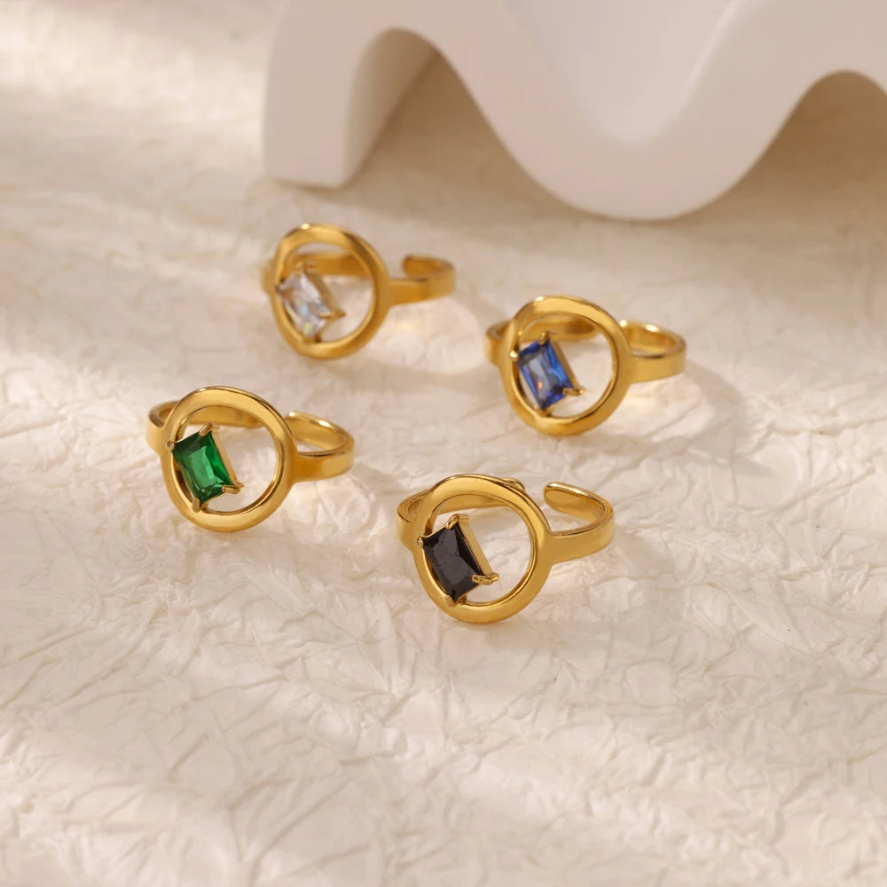 Square Zircon Ring