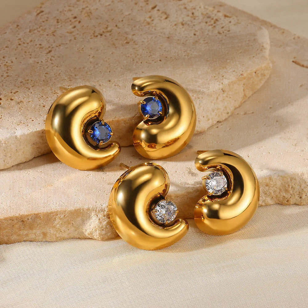Zircon Chunky Earrings