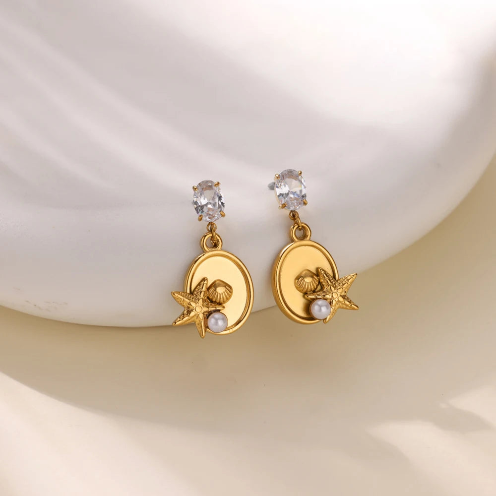 Starfish Shell Earrings