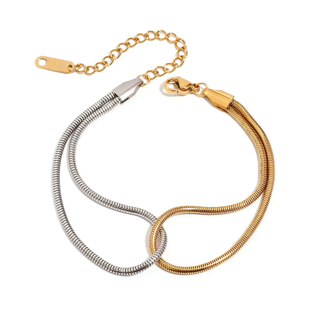 Dual Tone Chain Bracelet