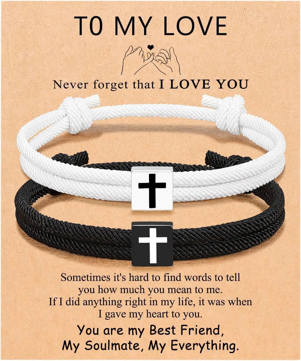 2 PCS Rope Cross Bracelet