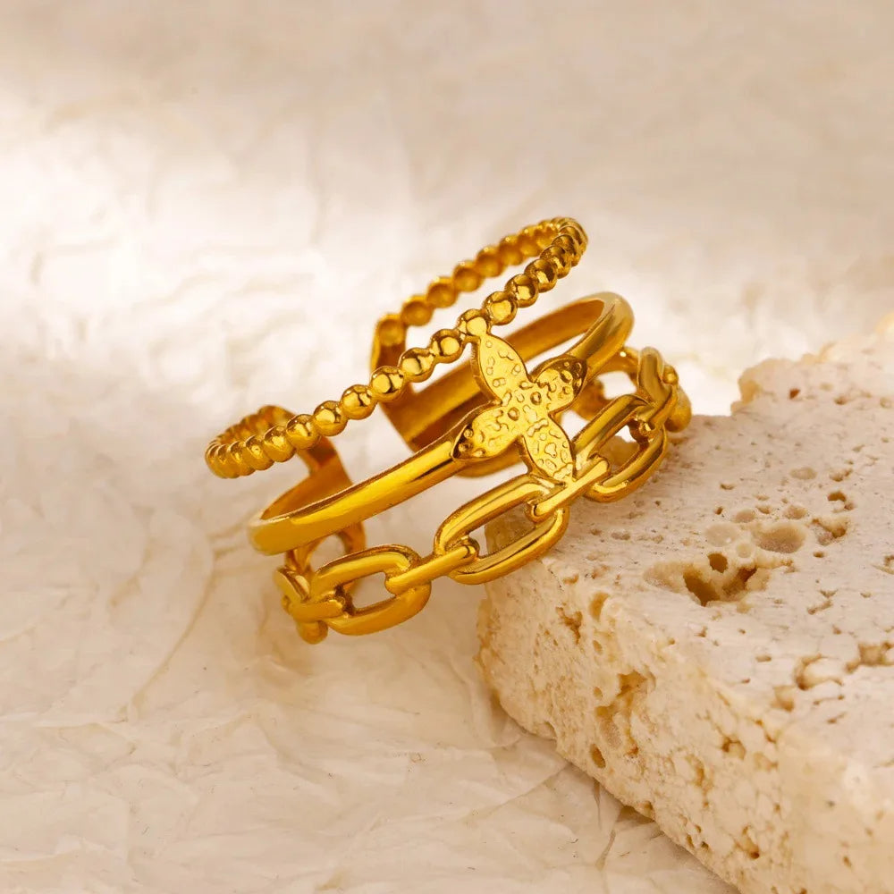 Hollow Cross Ring