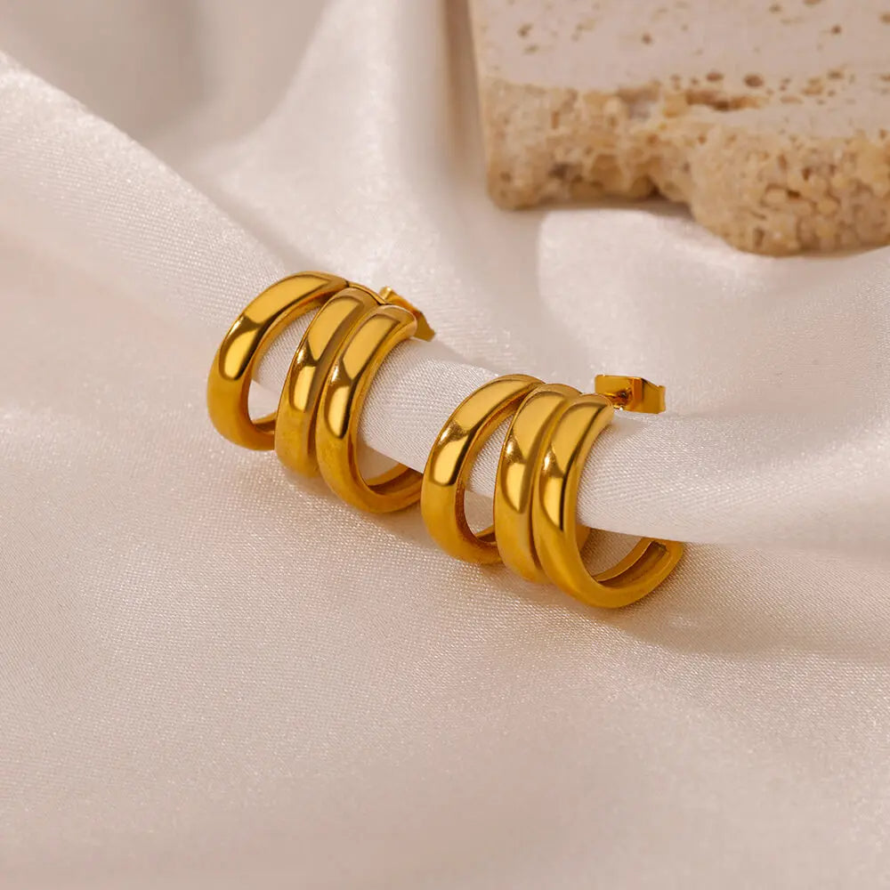 Spring Wire Stud Earrings