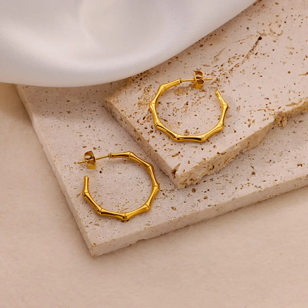Bamboo Hoop Earrings