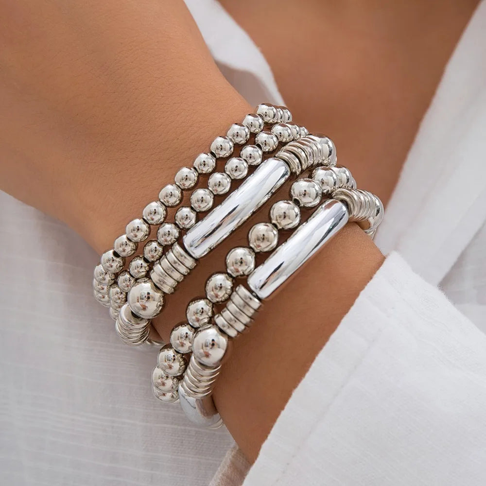 Chunky Round Bead Bracelet Set