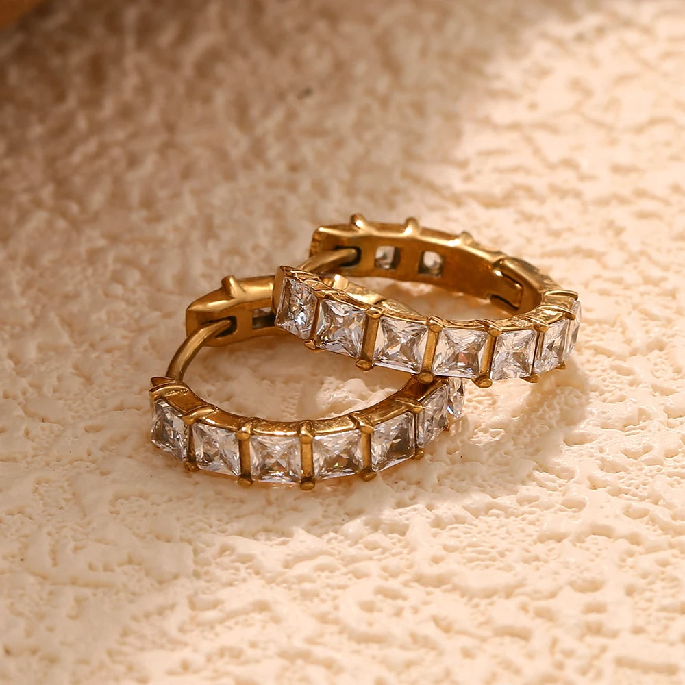Square Rhinestone Earrings