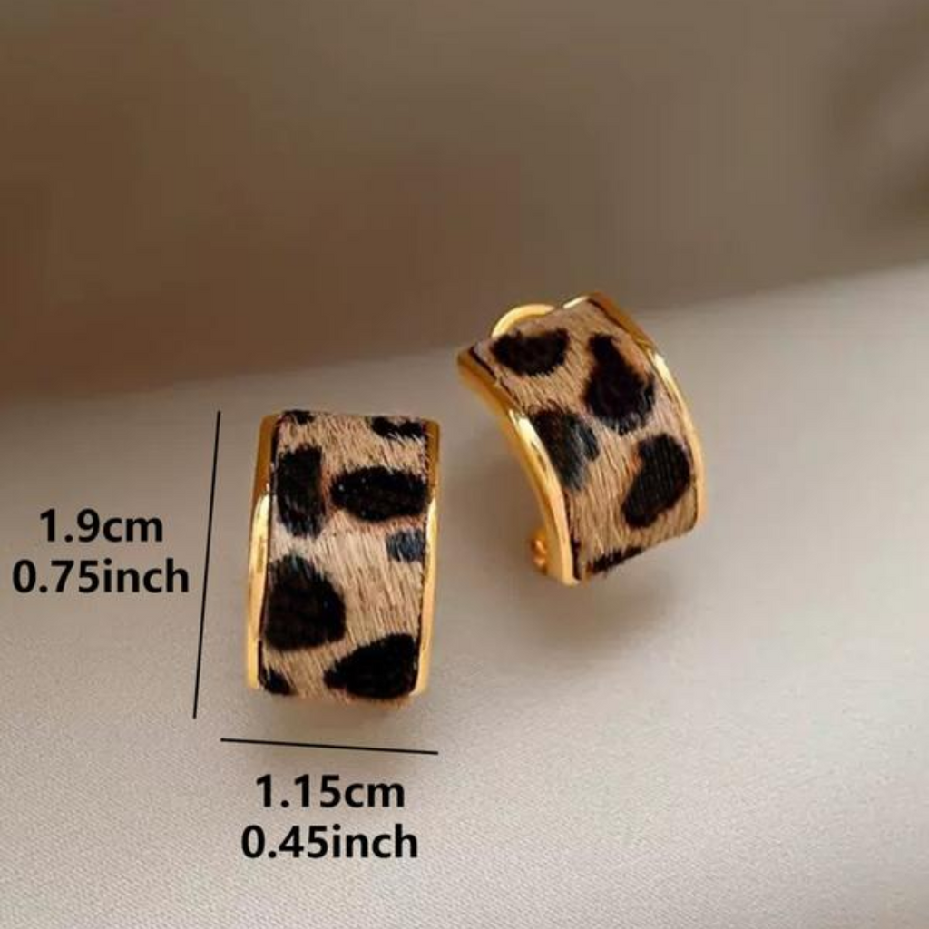 Leopard Print Hoop Earrings