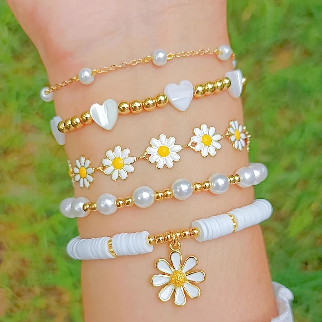 5 PCS Daisy Flower Bracelet