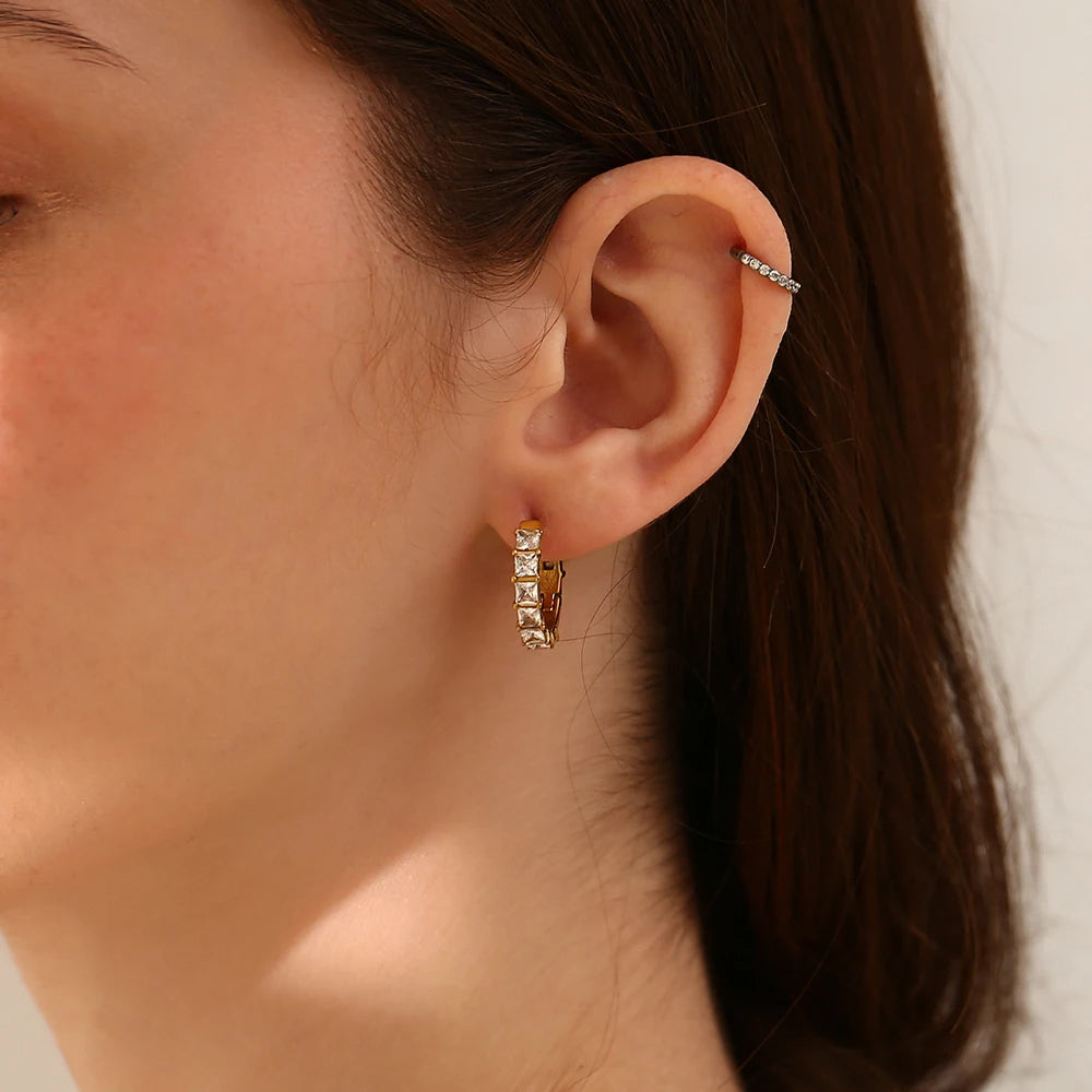 Square Rhinestone Earrings