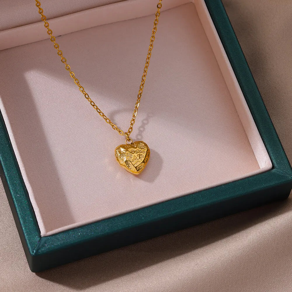 Wrinkled Heart Necklace
