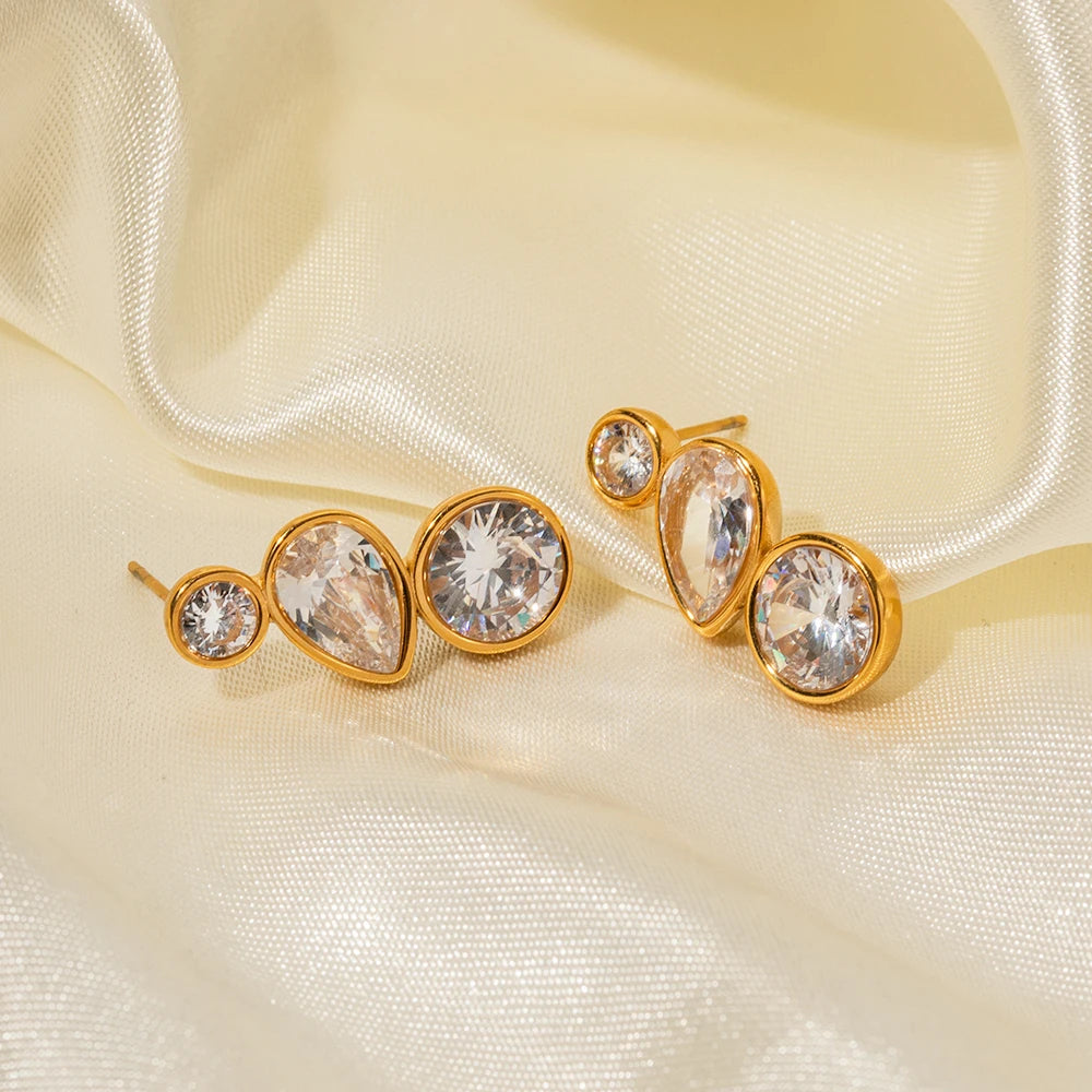 Geometric Zirconia Earrings