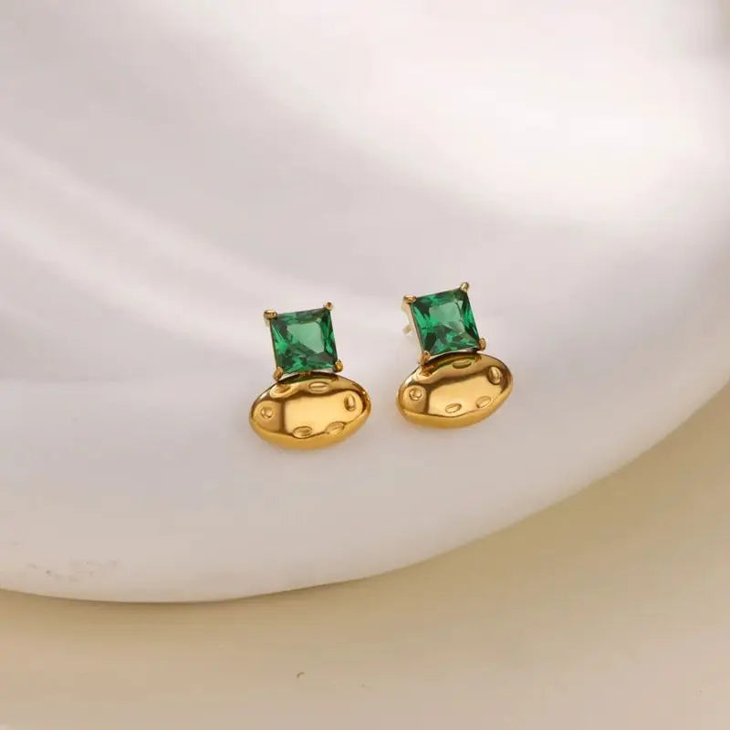 Oval Zirconia Earrings