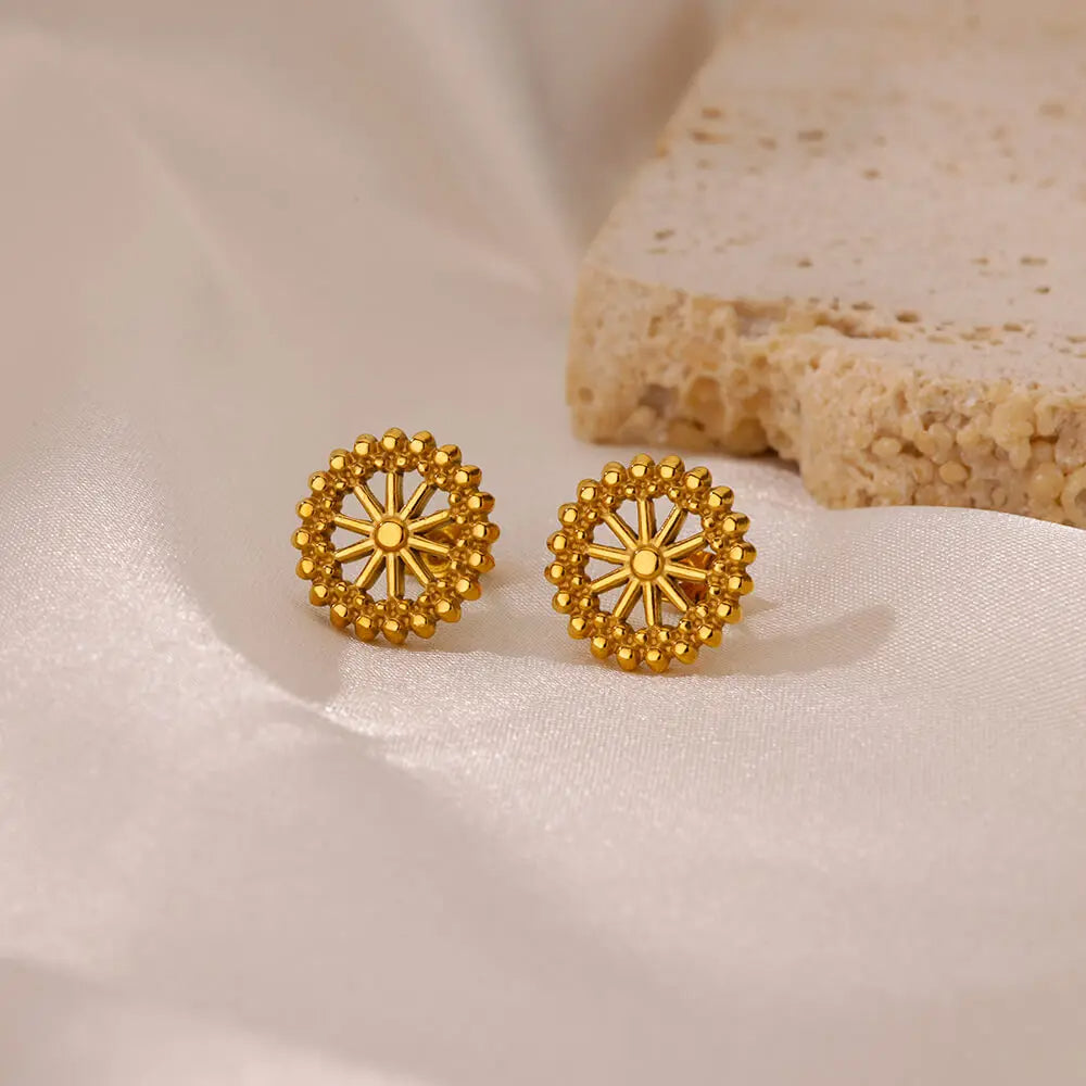 Flower Wheel Earrings