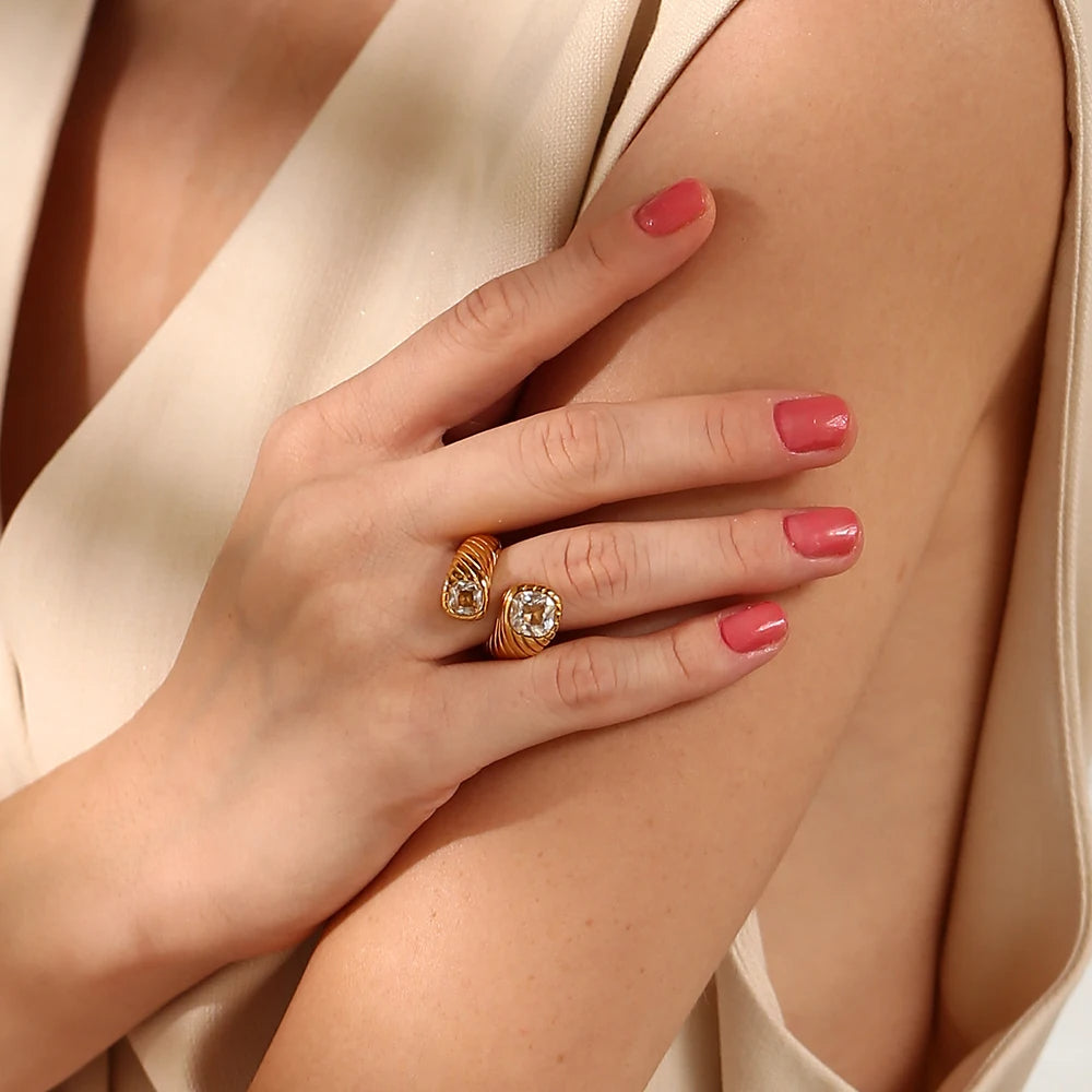 Double End Crystal Ring