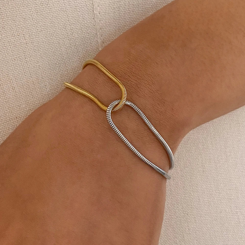 Dual Tone Chain Bracelet