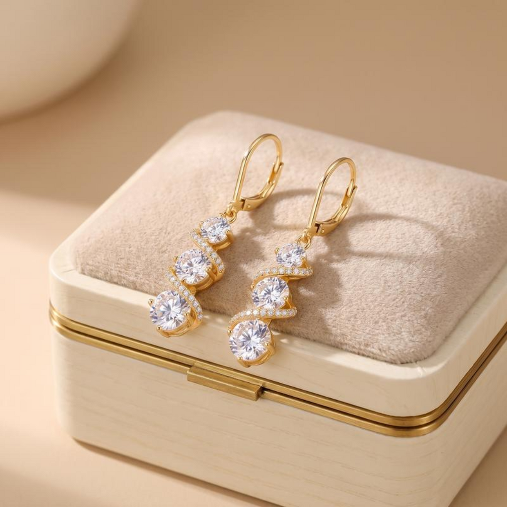 Swirl Stone Dangle Earrings