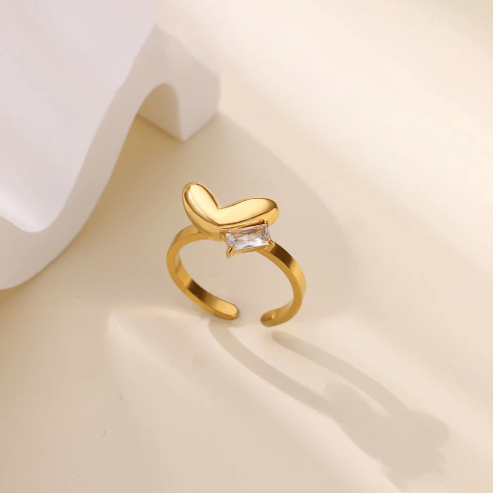Crystal Heart Ring