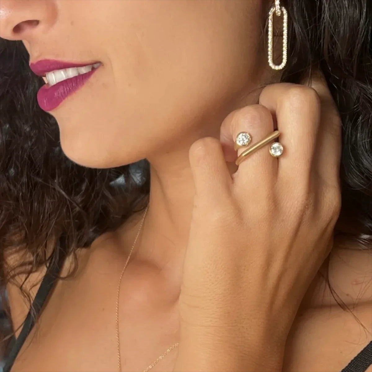 Asymmetrical Zirconia Ring