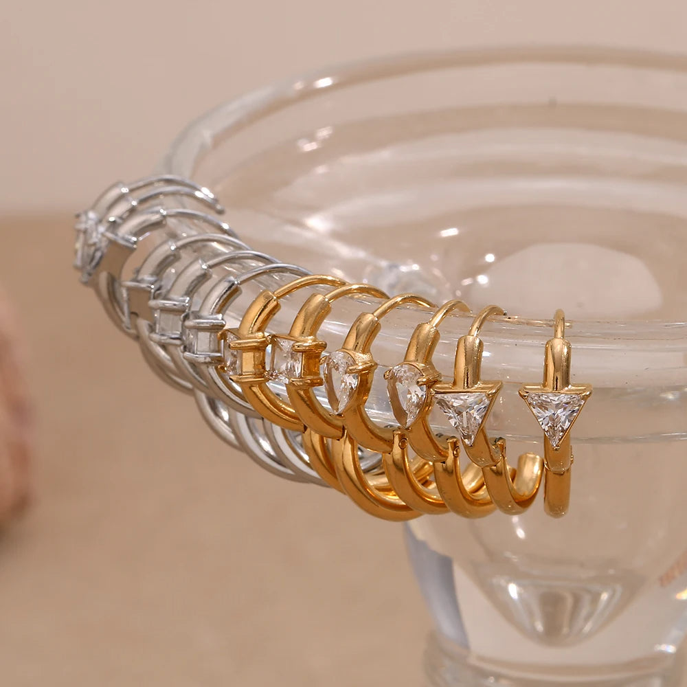 Rhinestone Hoop Earrings