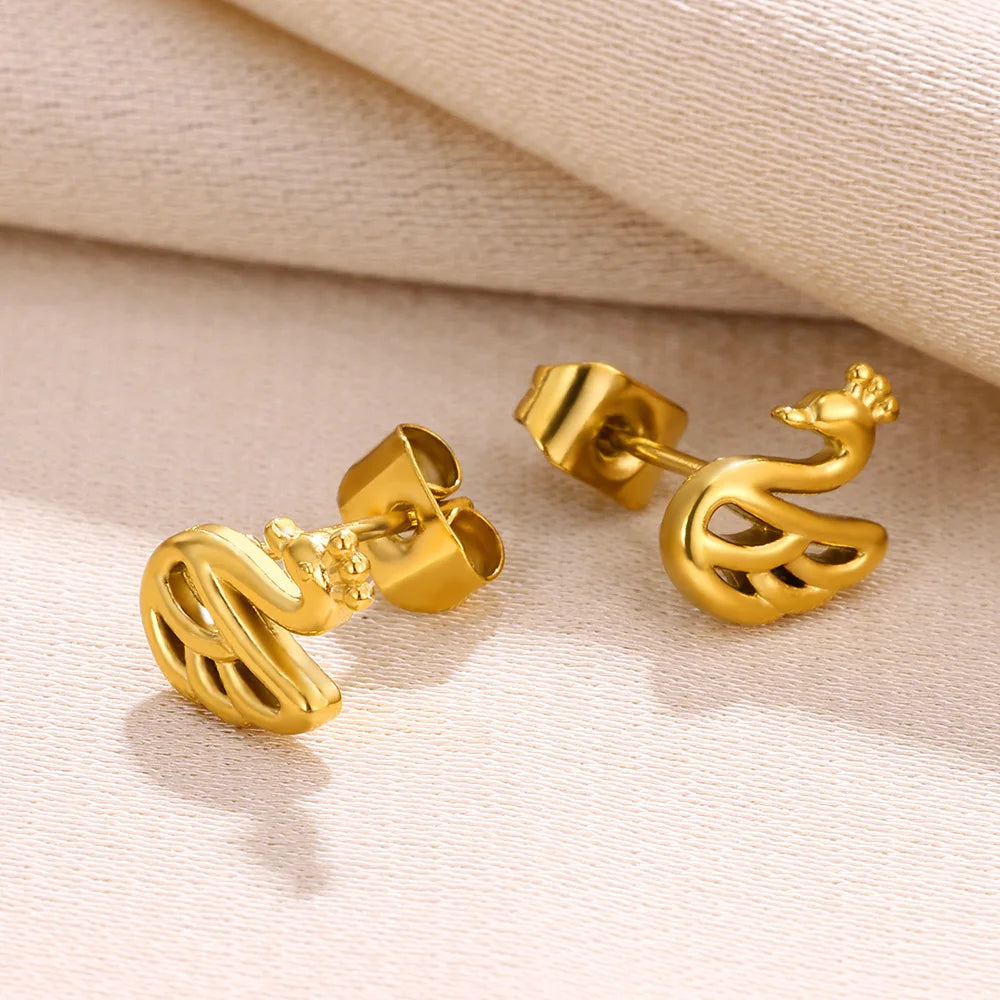Swan Stud Earrings