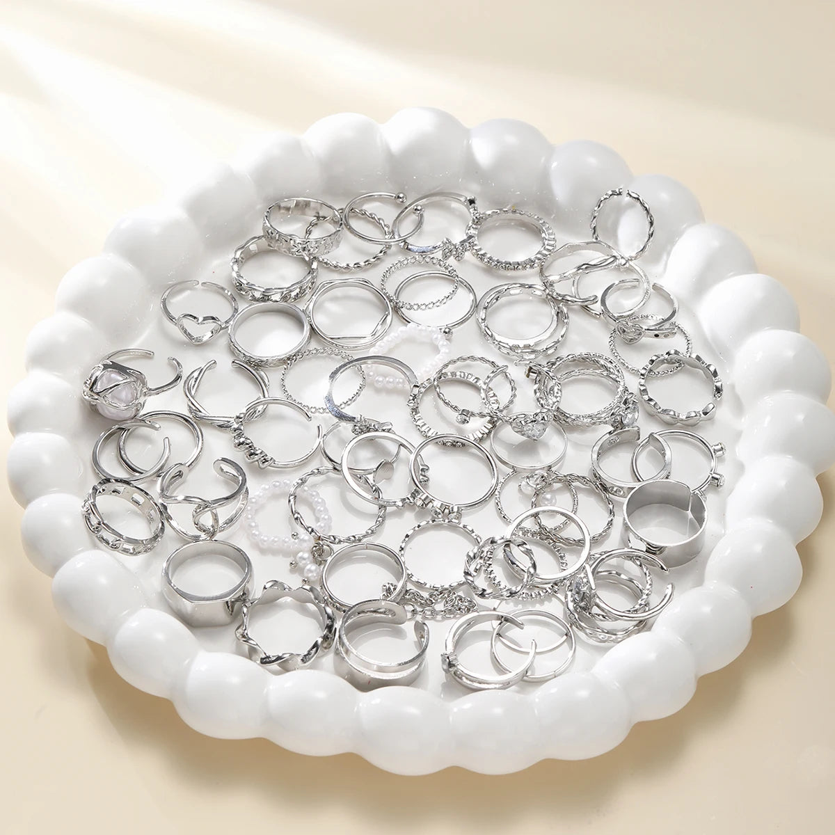 64 PCS Geometric Ring Set