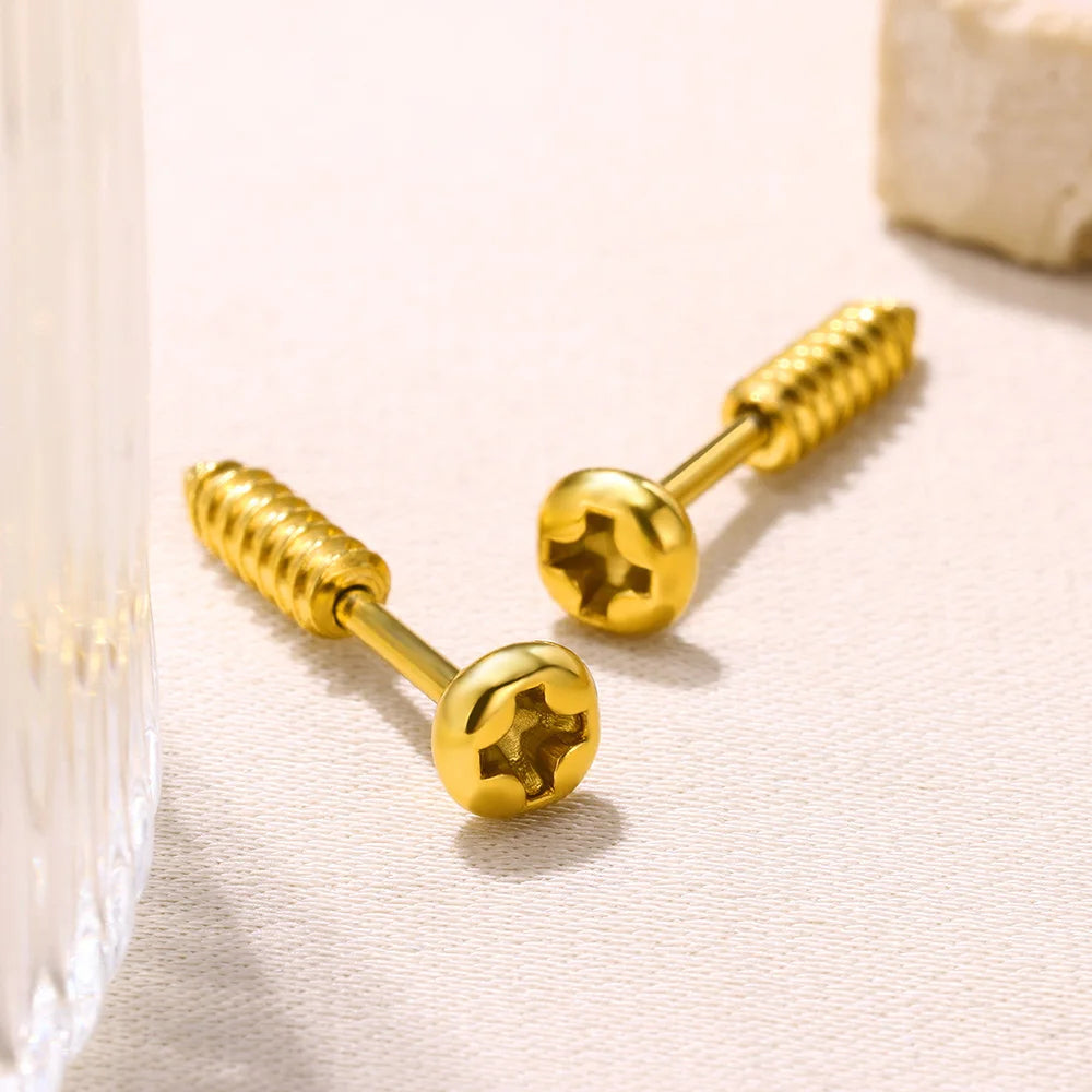 Screw Stud Earrings