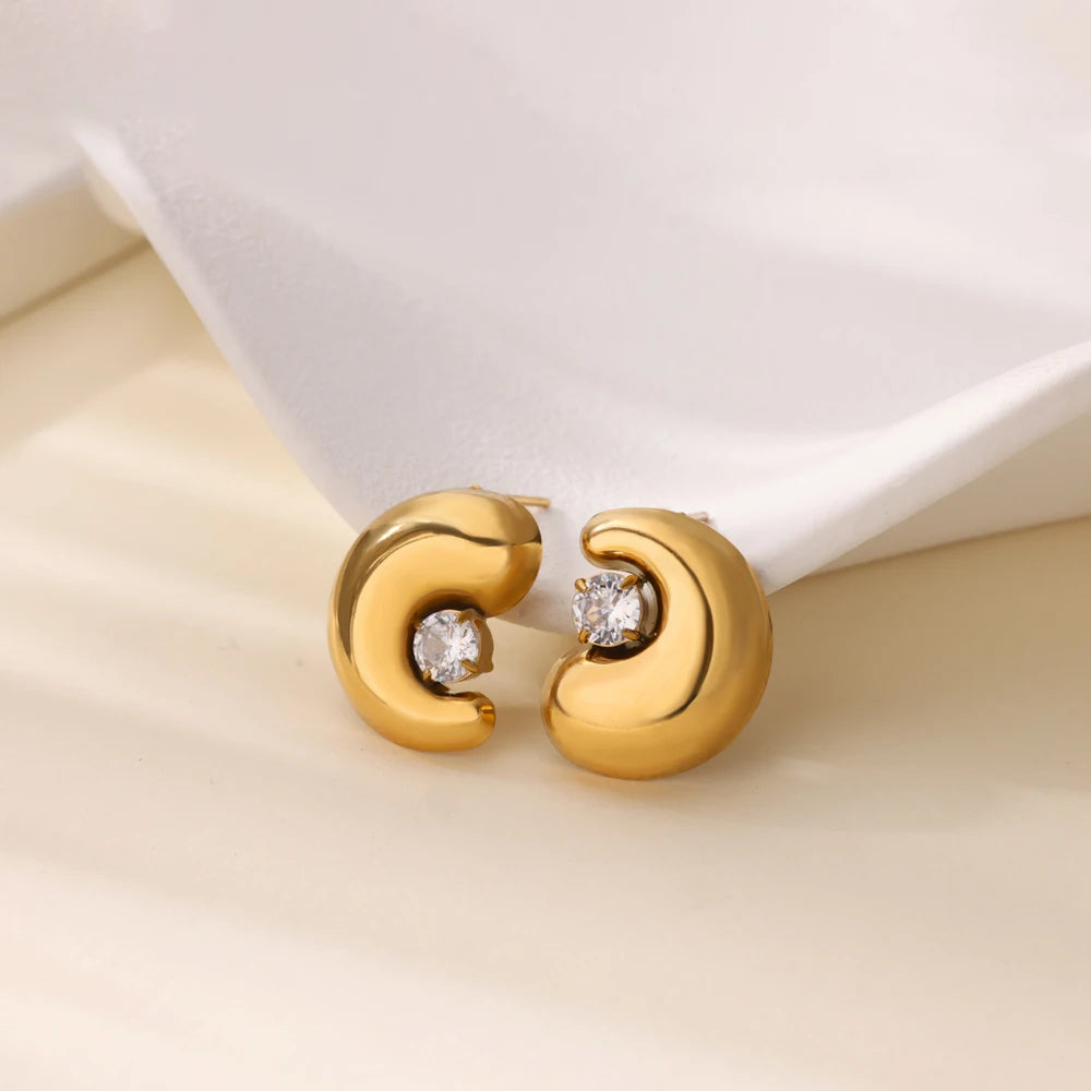 Zircon Chunky Earrings