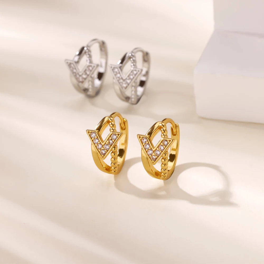V-Shaped Hoop Earrings