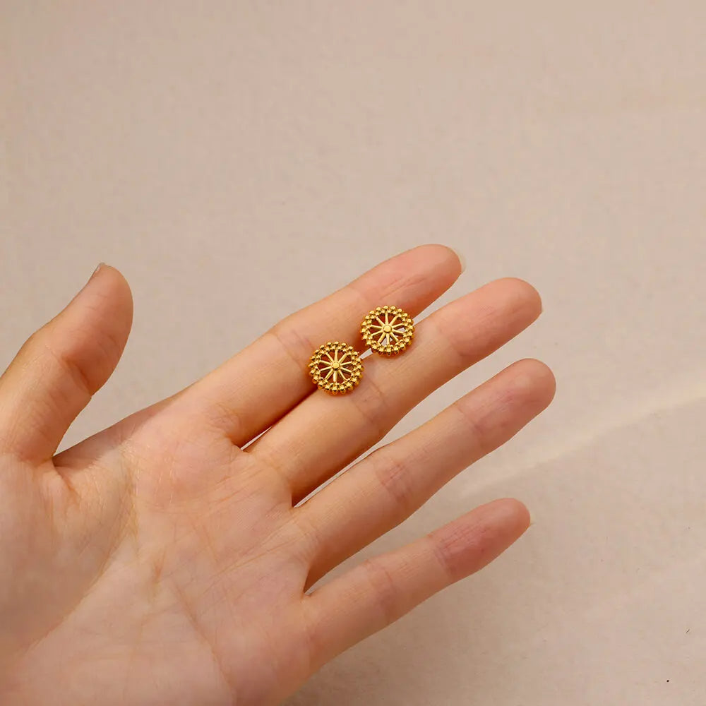 Flower Wheel Earrings