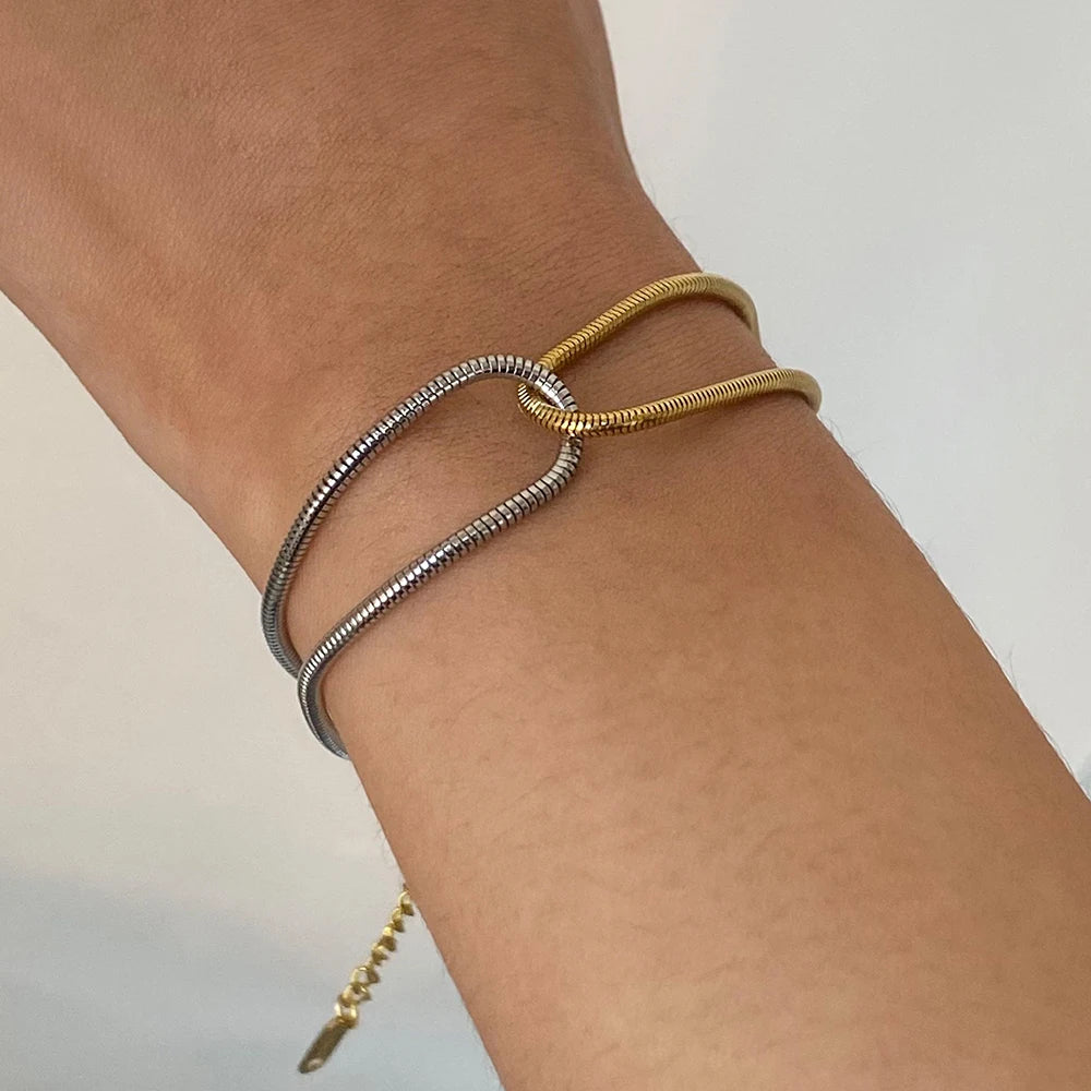 Dual Tone Chain Bracelet