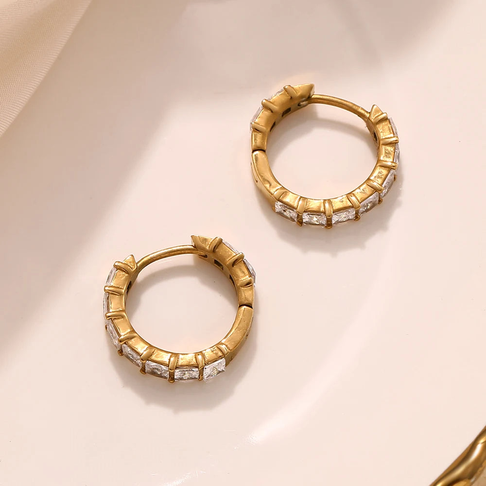 Square Rhinestone Earrings