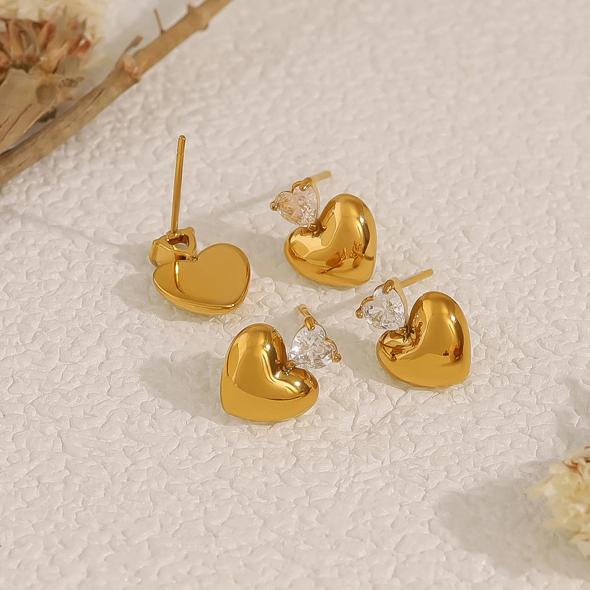 Small Heart Stud Earrings