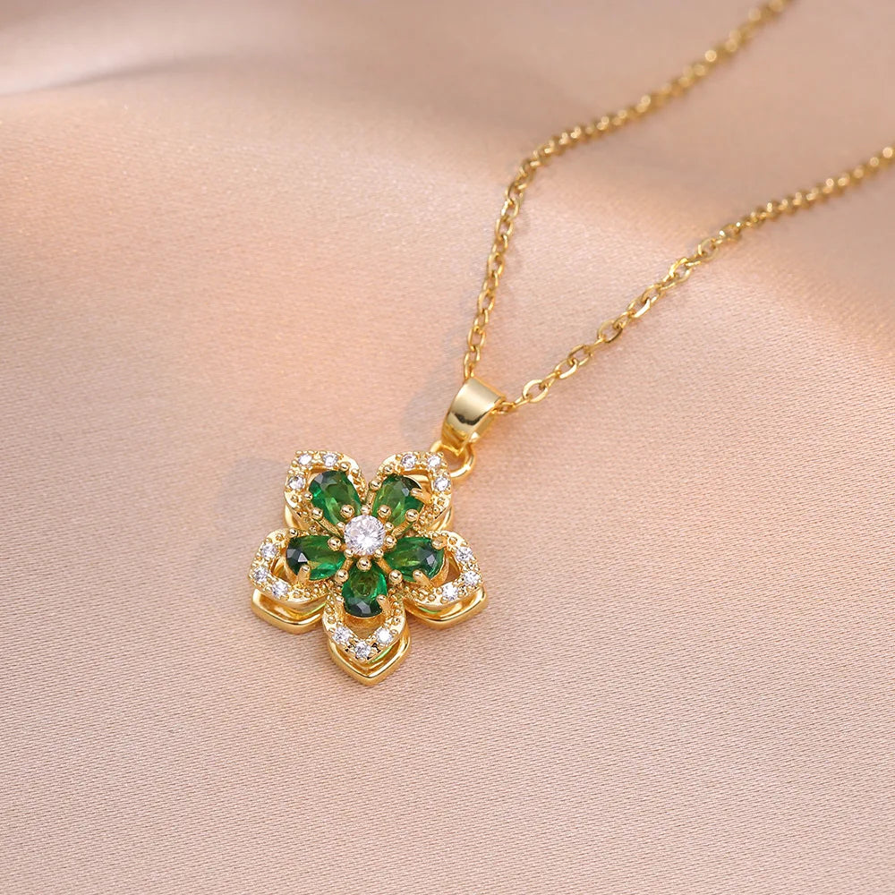 Spinning Flower Necklace