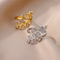 Double Leaves Ring