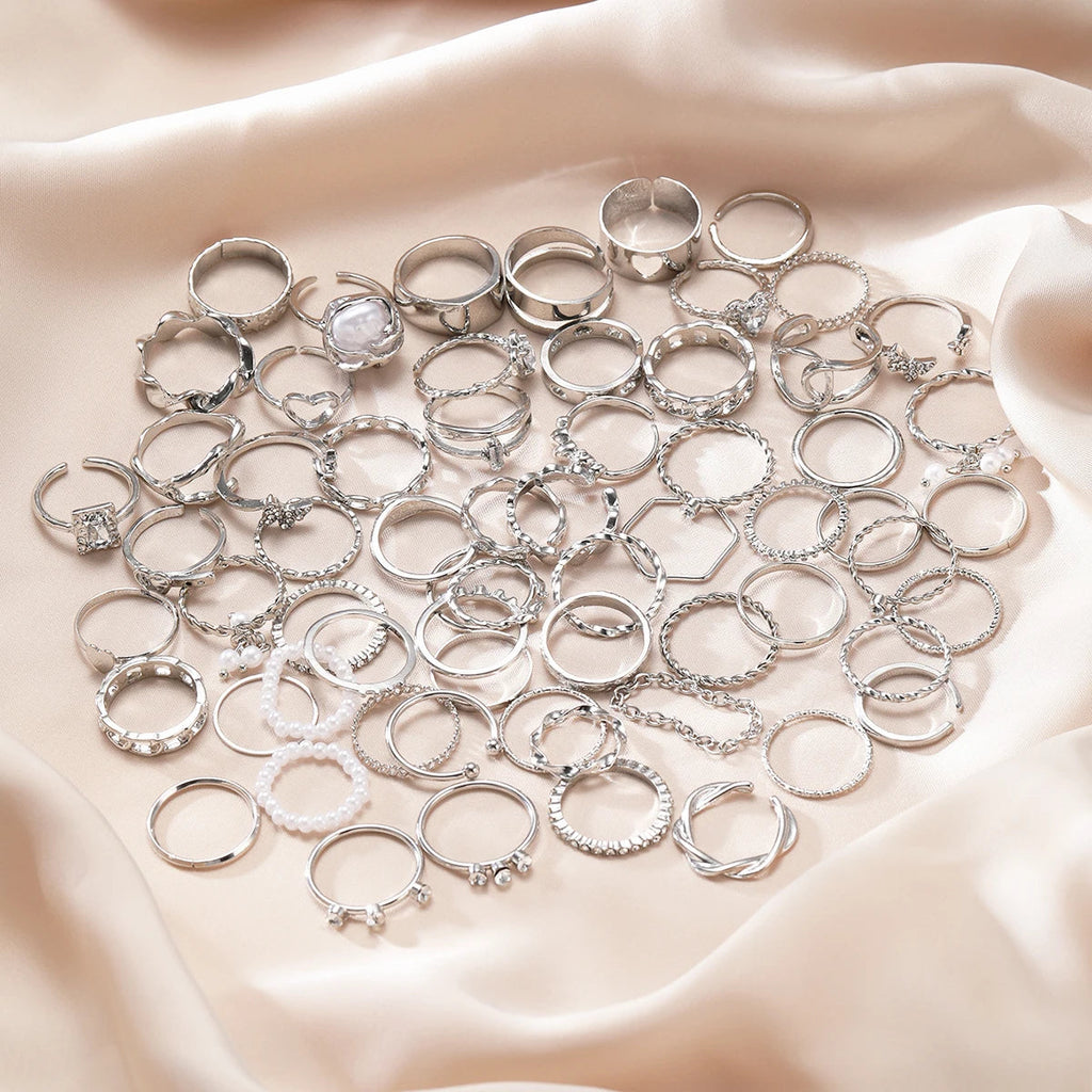 64 PCS Geometric Ring Set