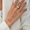 Heart Chain Ring Bracelet